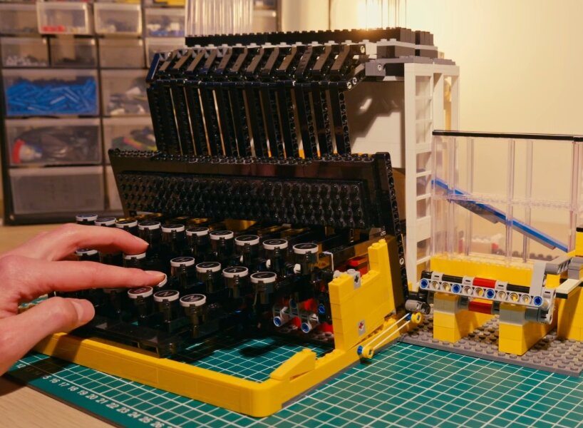functional LEGO typewriter