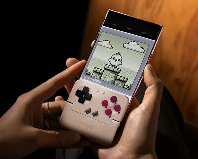 gamesir's pocket taco converts your smartphone into a retro-style handheld console