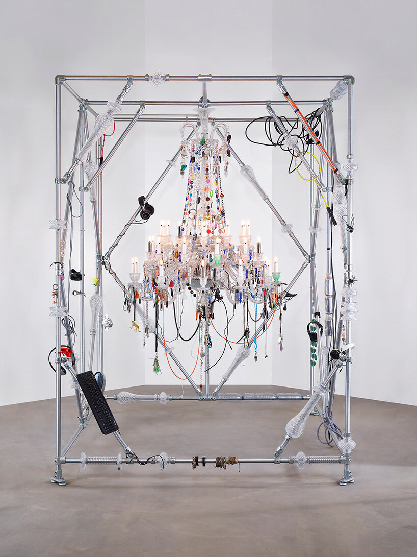 harry nuriev swaps crystal for everyday objects in baccarat's chandelier, rethinking value