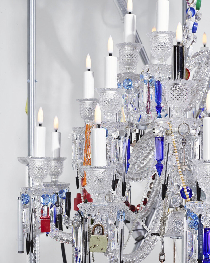 harry nuriev swaps crystal for everyday objects in baccarat's chandelier, rethinking value