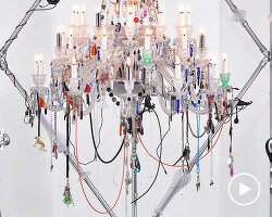harry nuriev swaps crystal for everyday objects in baccarat's chandelier, rethinking value
