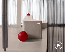 concrete and steel textures shape showroom in india organized as a continuous loop