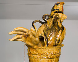 hotel roma: nicole cherubini exhibits surrealist ceramic sculptures at friedman benda