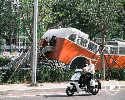 XISUI repurposes midcentury bus to design children's playground in beijing