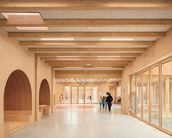 le penhuel & associés designs french school with ubiquitous wooden interiors