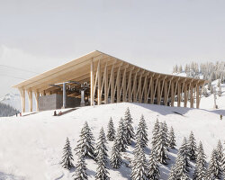 peter pichler echoes traditional alpine design with timber ski lift stations in italy