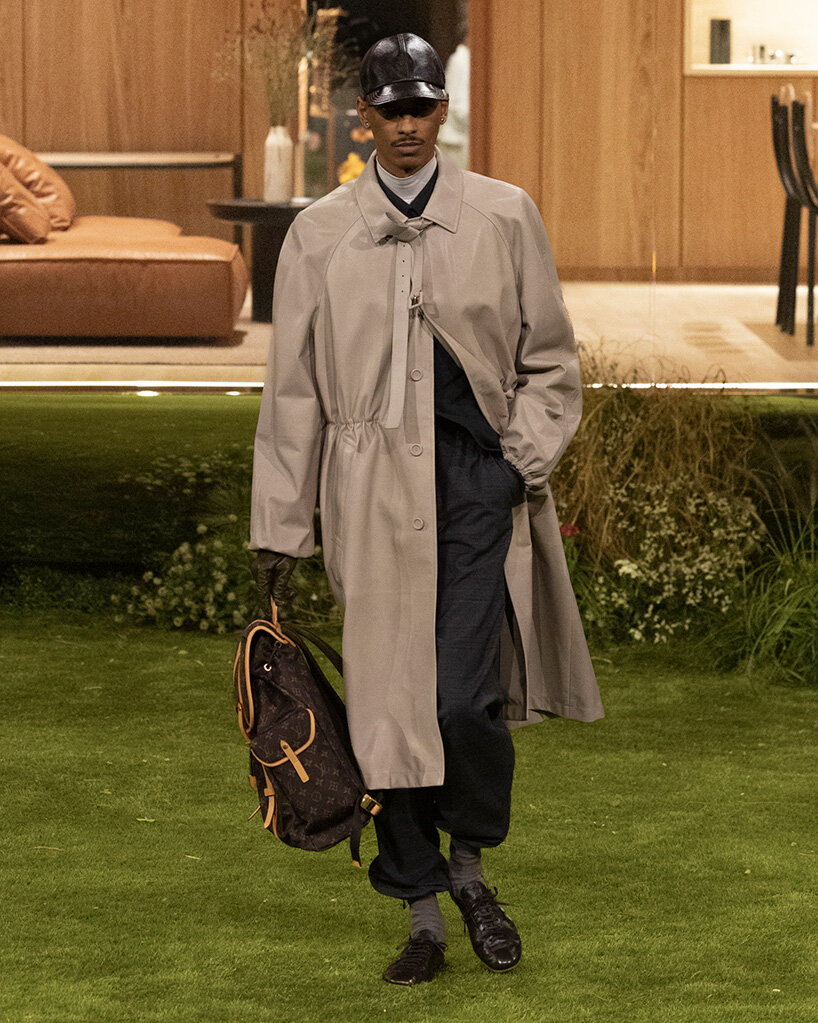 pharrell williams and NOT A HOTEL stage louis vuitton's show around a prefabricated home