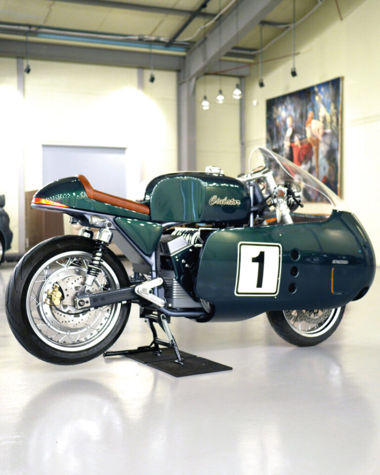 retro café racer draws design from 1950s british racing motorcycles