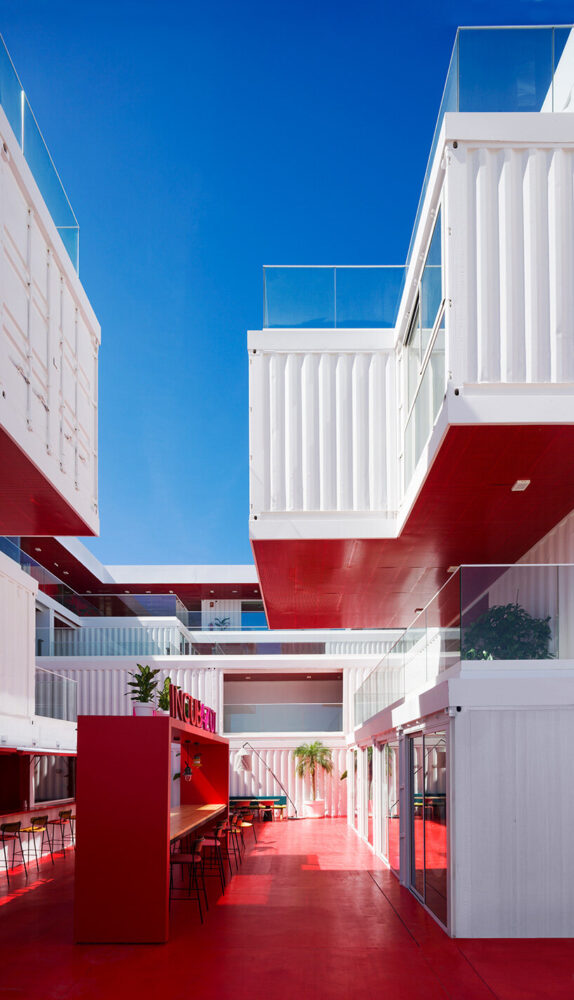 reused containers form incubator by carquero arquitectura in spain
