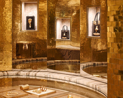 from paris to hong kong: opulent schiaparelli salon opens in glimmering gold