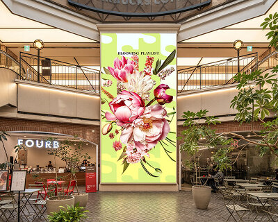 AI-driven floral graphics visualize seasonal retail campaign for south korean department store