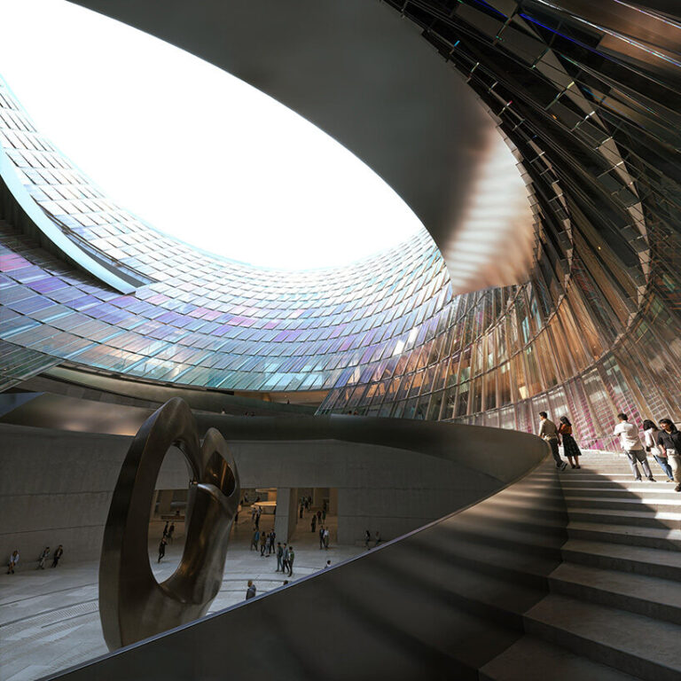 snøhetta plans spiraling galleries with curved glass facades for ...