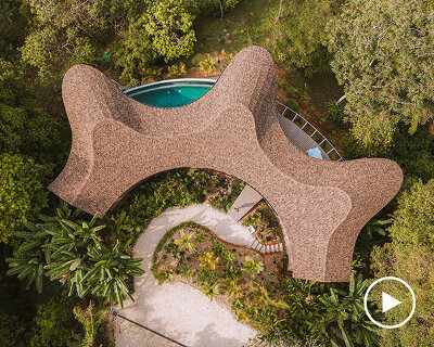 wavy roofscape crowns open-air residence by studio saxe along costa rica's pacific coast