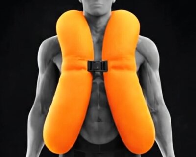 wearable airbag inflates around biker’s body during sudden crashes and accidents