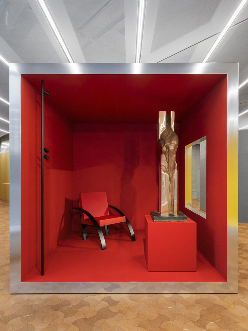 aldo rossi's furnishings for unifor meet francesco somaini's 1970s sculptures in milan