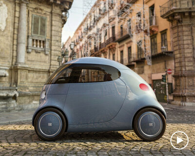 extra small fiat topolino can convert into coupe, roadster or roofless mini electric car