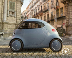 extra small fiat topolino can convert into coupe, roadster or roofless mini electric car