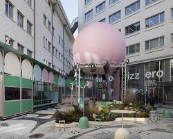 alpine garden installation by BUREAU emerges in milan’s urban fabric for winter olympics