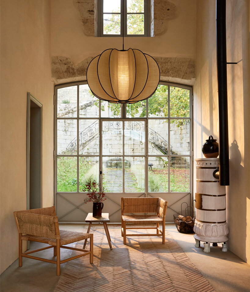 forestier’s solis pendants by jette scheib radiate a soft glow with hand-woven raphia - 1
