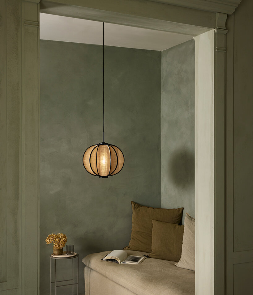 forestier’s solis pendants by jette scheib radiate a soft glow with hand-woven raphia - 5