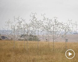 activated by the wind, vincent leroy’s kinetic installation rises in tanzania