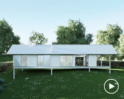 HANGHAR assembles steel-framed prefab residence in 48 hours on sloped spanish plot