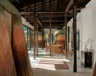 haniyasu house: AATISMO renovates home for ceramic artists with cavernous clay additions