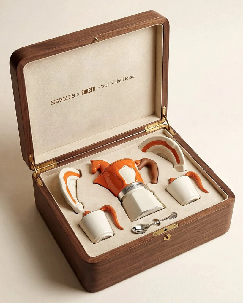see what bialetti's iconic moka pot might look like through the lens of hermès