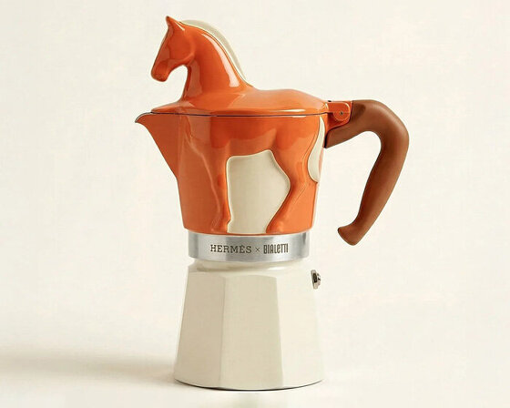 see what bialetti's iconic moka pot might look like through the lens of hermès