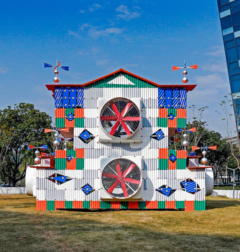 industrial components assemble clock-house by drawing architecture ...