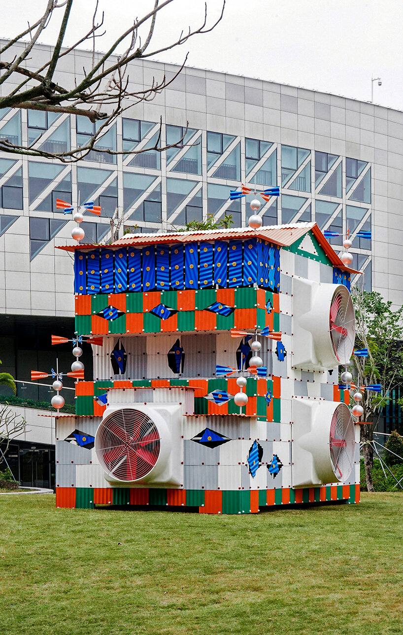 industrial components assemble glowing clock-house by drawing architecture studio in china