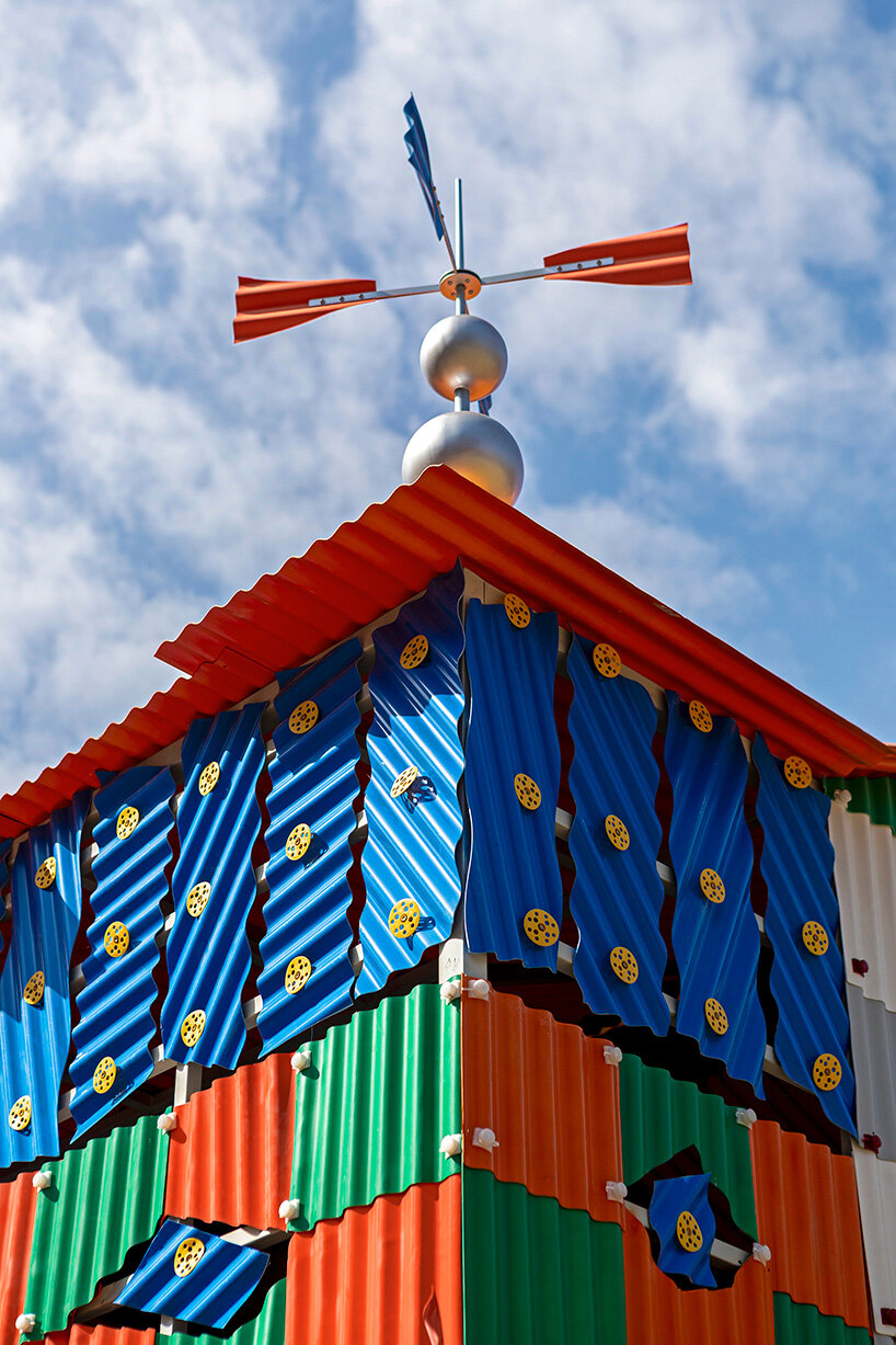 industrial components assemble glowing clock-house by drawing architecture studio in china