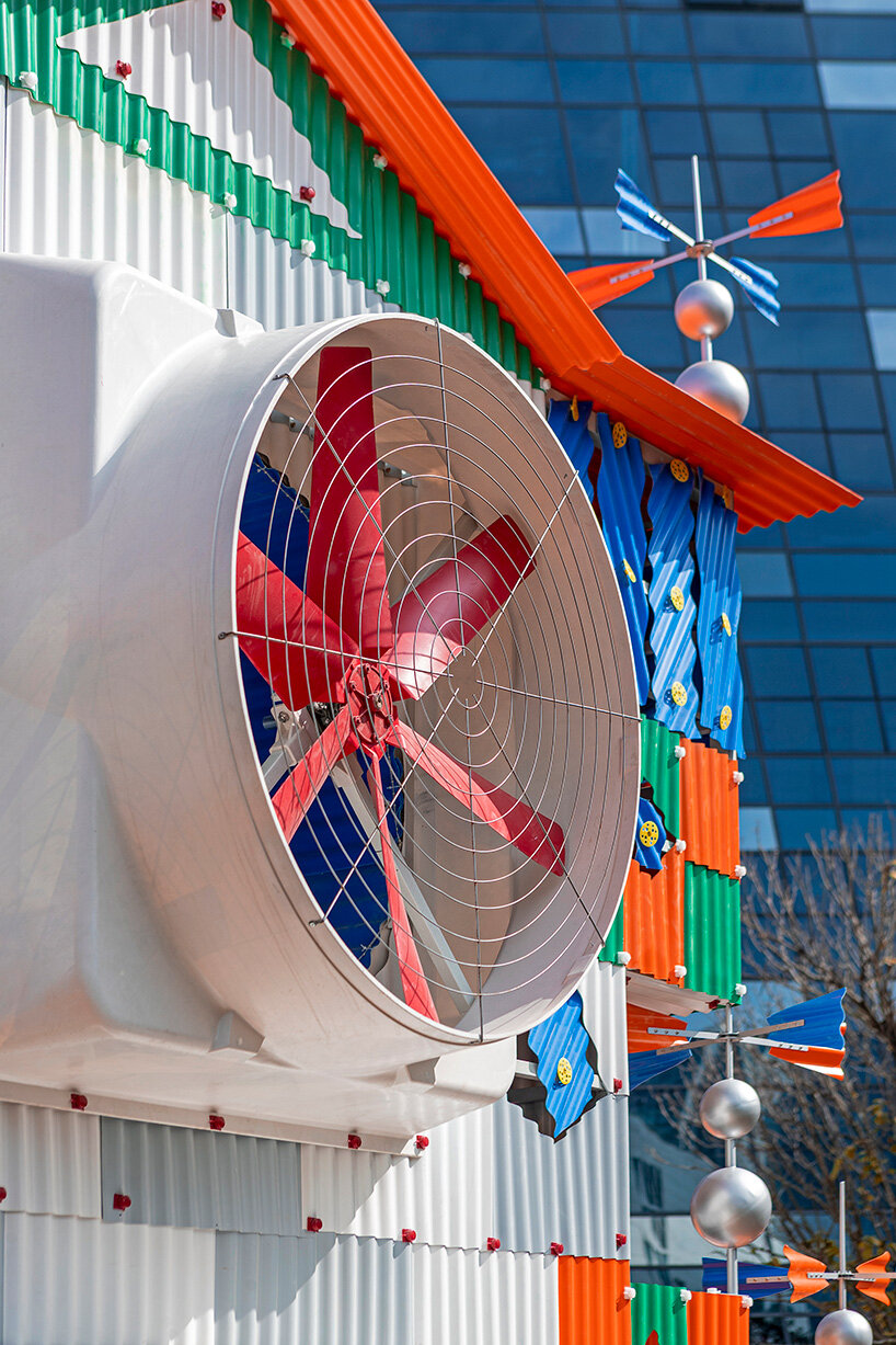 industrial components assemble glowing clock-house by drawing architecture studio in china