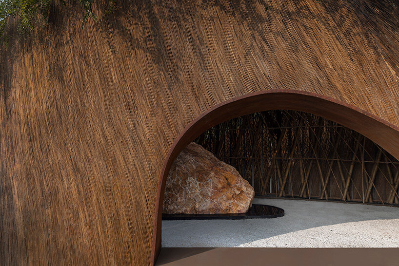 living canopy of native plants tops aranyani's upcycled lantana pavilion in india