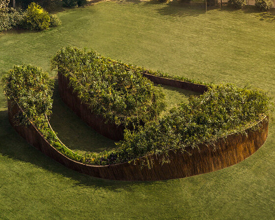 living canopy of native plants tops aranyani's upcycled lantana pavilion in india