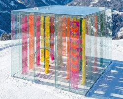 milla novo renders her desert textile installation within a snowy alpine context