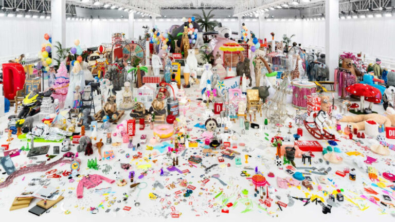 repurposed memorabilia fill diesel’s 2026 runway show in milan
