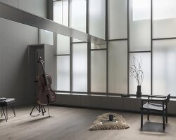 geometric frosted glass screens filter daylight within renovated room 1101 osaka apartment