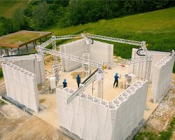 self-sufficient 3D printed farm inspired by mandala geometry finishes building wall in italy