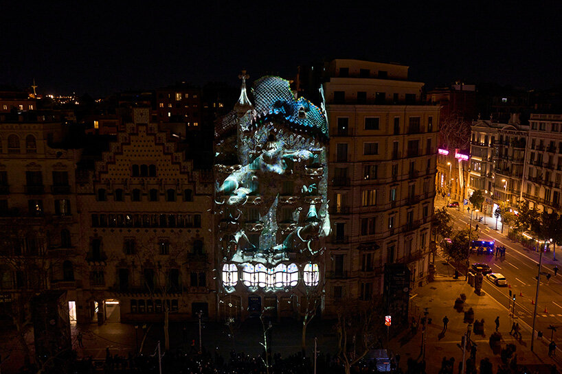 united visual artists animates gaud&iacute;'s casa batll&oacute; facade through embodied motion