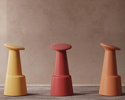 one-mold uno stool brings flexibility and color into any interior space