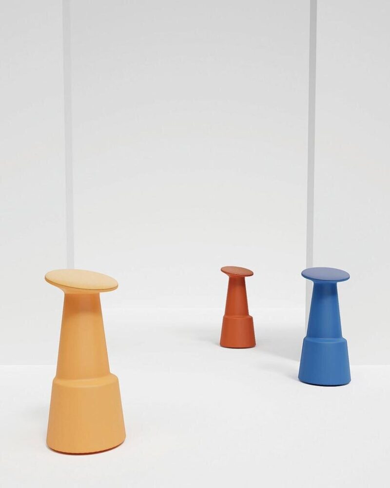 one-mold uno stool brings flexibility and color into any interior space