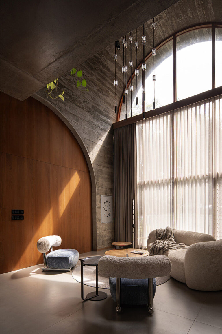 encasa archstudio shapes tropical house with interlocking vaults
