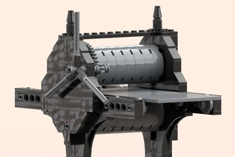 working LEGO printing presses