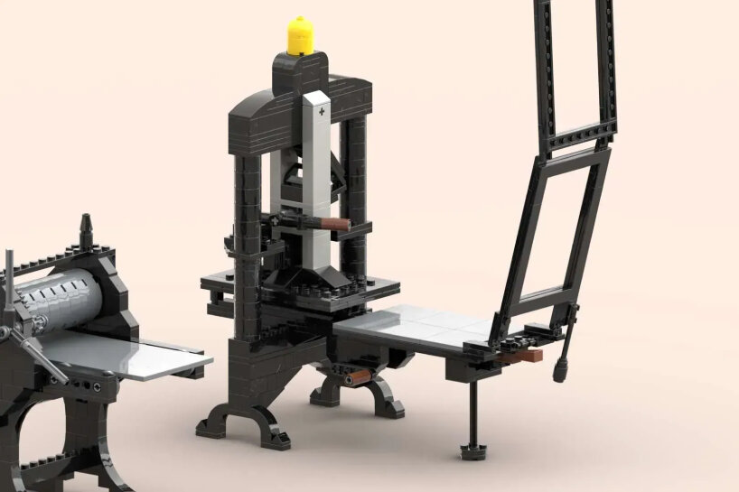 working LEGO printing presses
