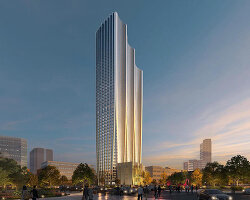 zaha hadid architects unveils stepping skyscraper to rise over historic post office in taipei