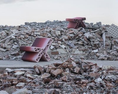 3D printed street furniture recycles concrete and brick waste from demolished urban villages