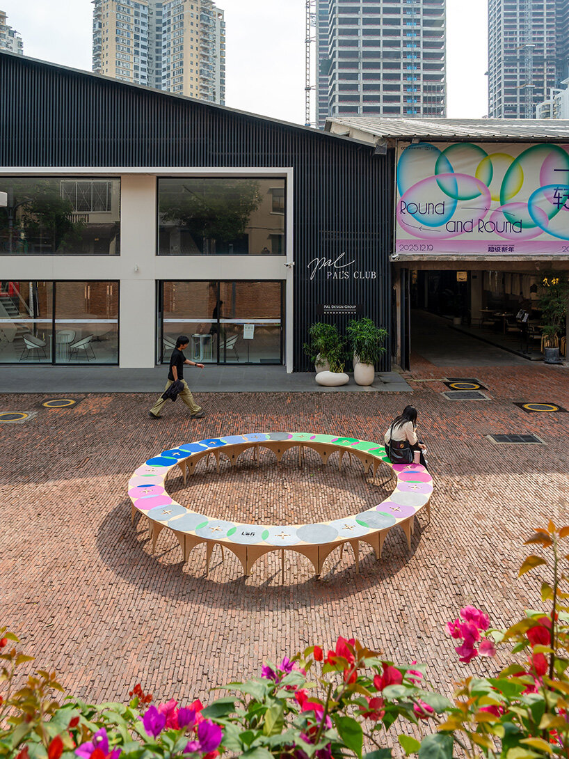cake-like layers stack into a shared motion installation in china, bringing strangers into sync - 8