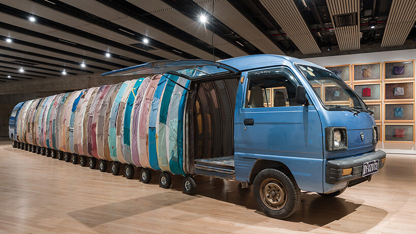 chiharu shiota's woven webs meet yin xiuzhen's clothing installations at hayward gallery - 9