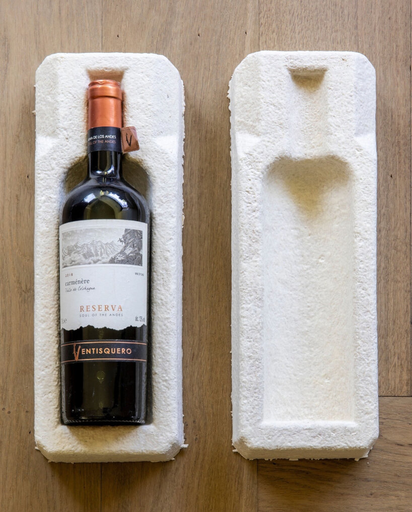 the biomaterial can also be used to produce boxes for wine bottles